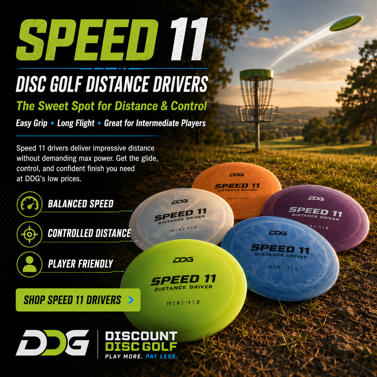 Shop Speed 11 Disc Golf Distance Drivers