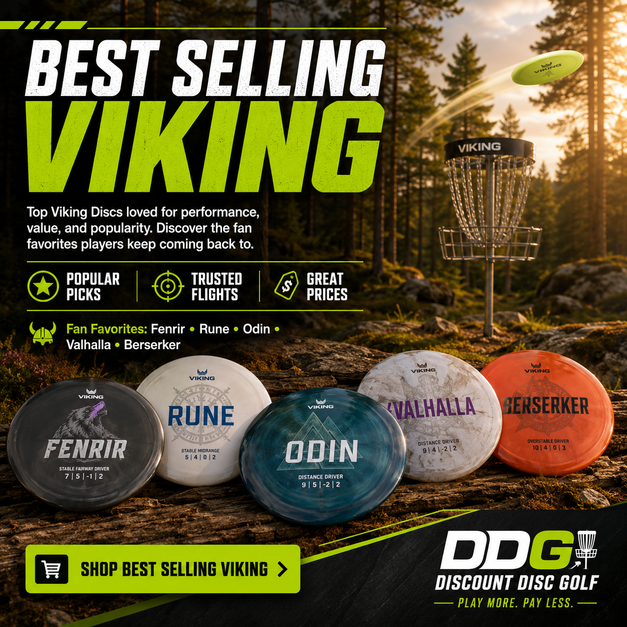 Shop DDG Best Selling Viking Disc Golf Discs