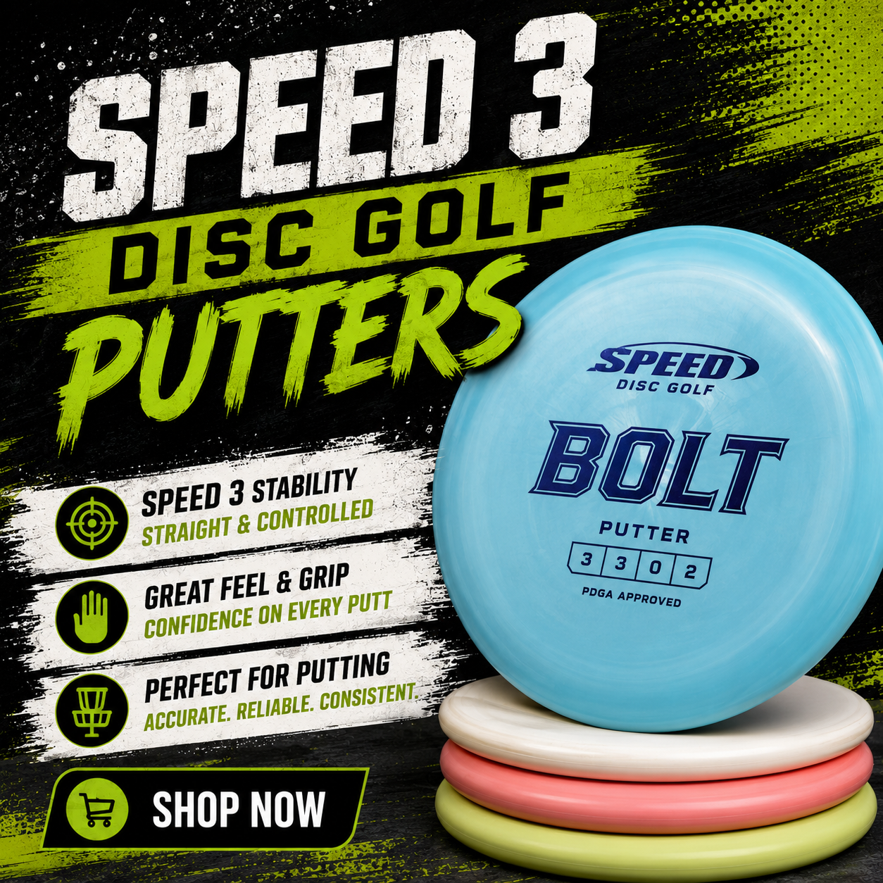 Shop DDG Speed 3 Disc Golf Putters