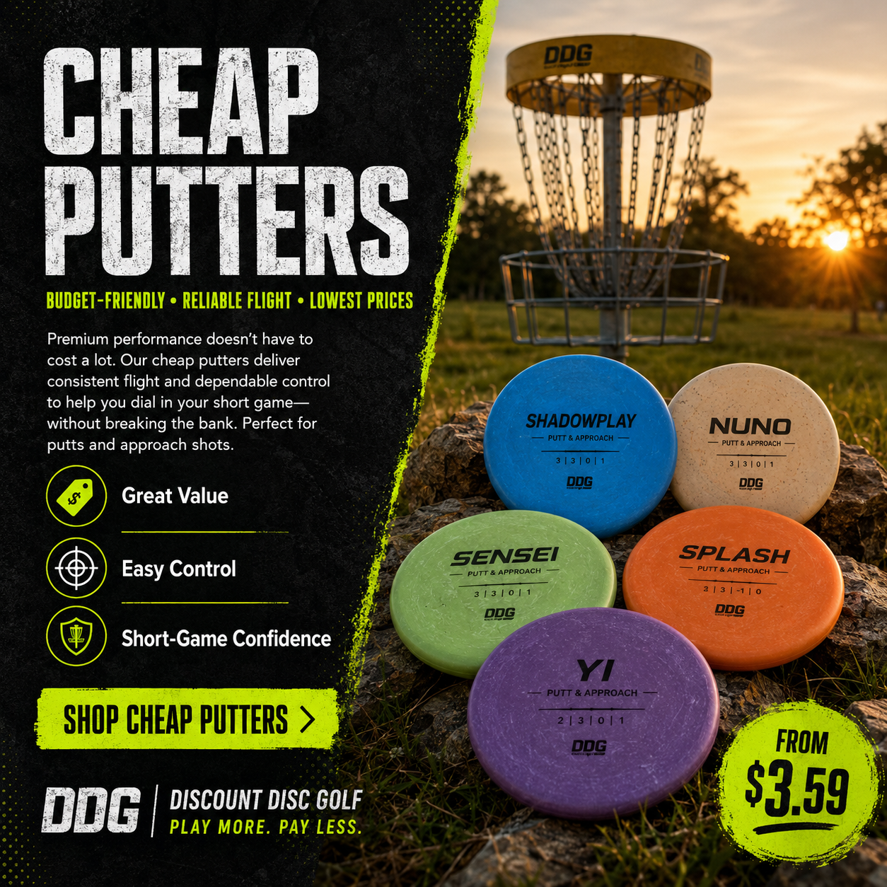 Shop DDG Cheap Putters Disc Golf