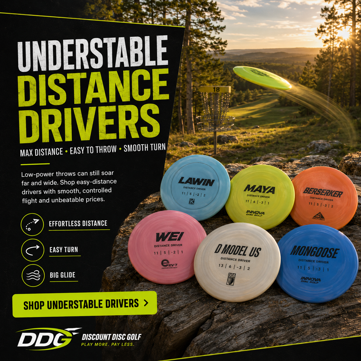 Shop Understable Distance Drivers Discs on DDG