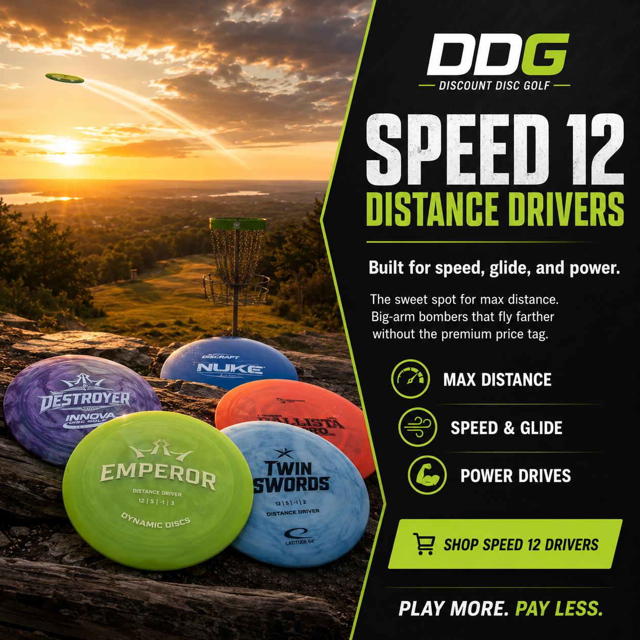 Shop DDG Speed 12 Disc Golf Distance Drivers