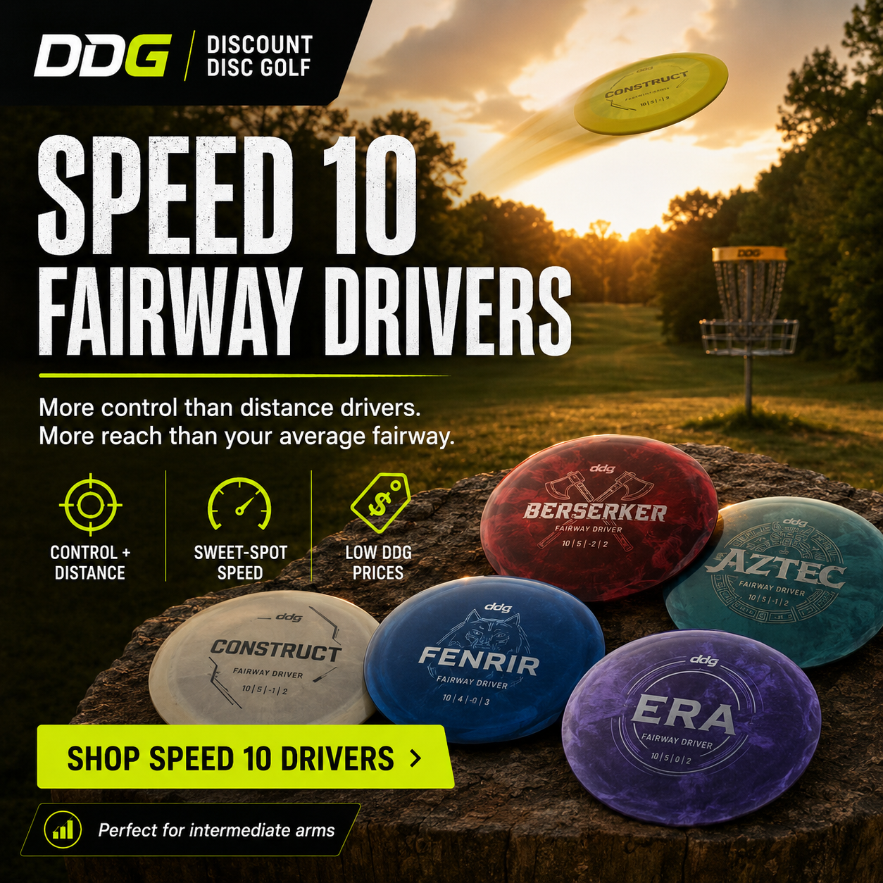 Shop DDG Speed 10 Disc Golf Fairway Drivers Discs