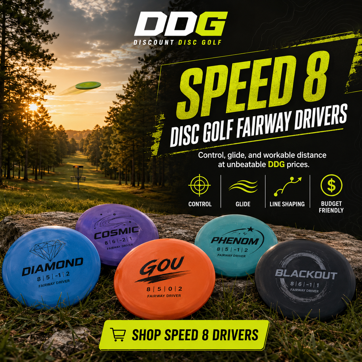 Shop DDG Speed 8 Disc Golf Fairway Drivers Discs