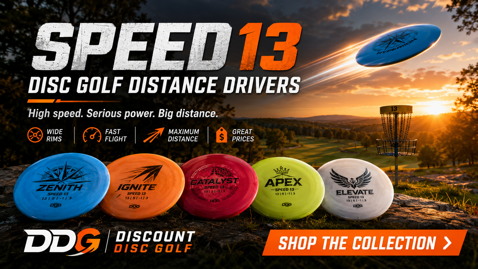Shop DDG Speed 13 Disc Golf Distance Drivers