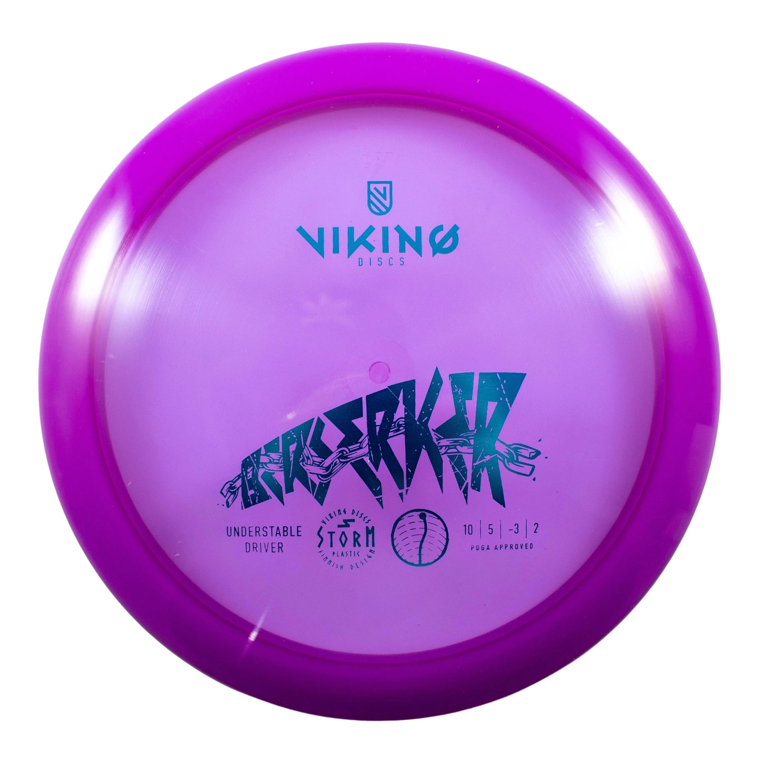 Purple Viking Disc golf disc.