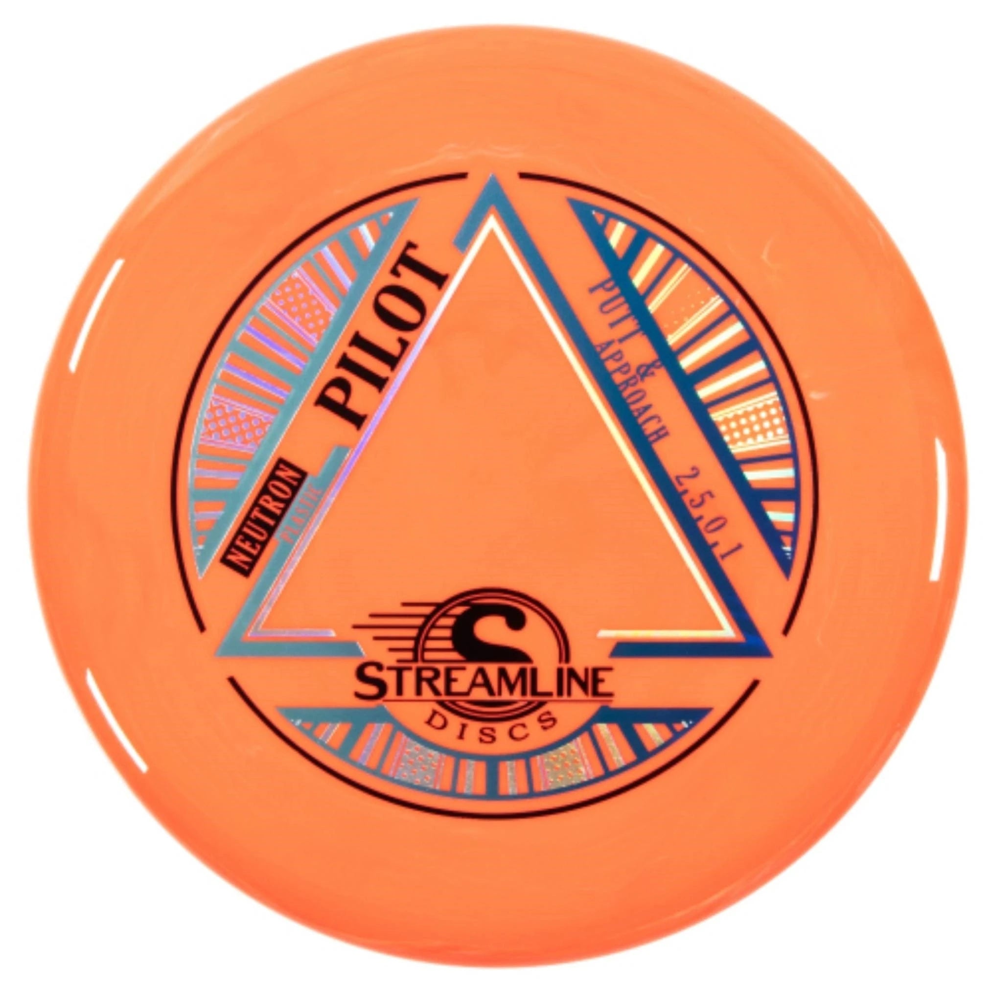 Orange disc golf disc with logo.