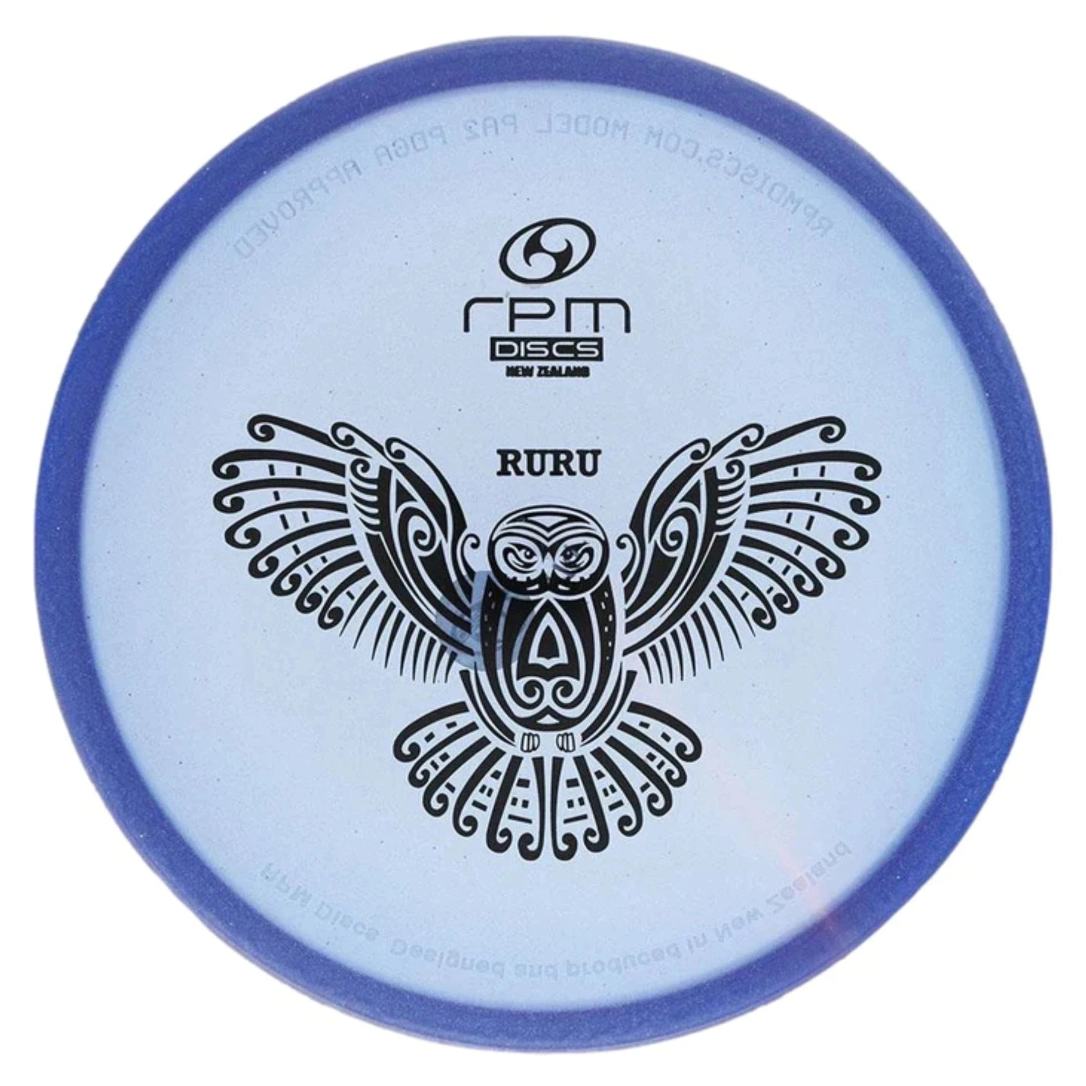 Disc golf disc with owl design.