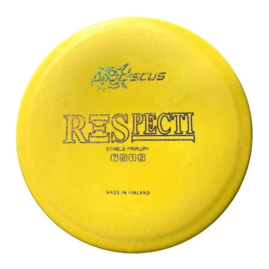 Yellow disc with Respecti text.