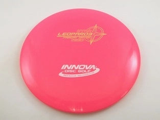 Pink Innova Leopard3 disc golf disc