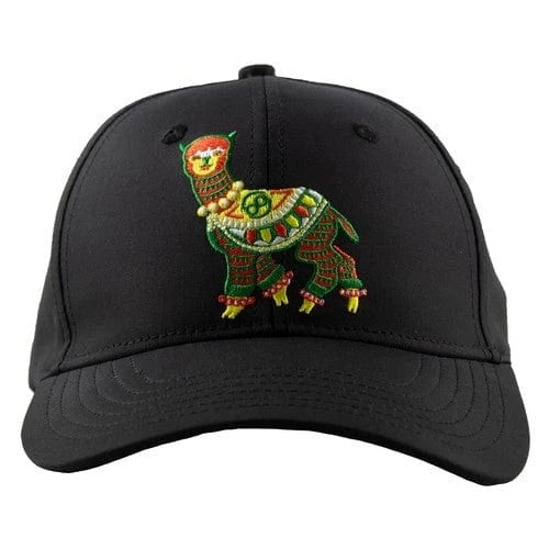 Black hat with alpaca embroidery