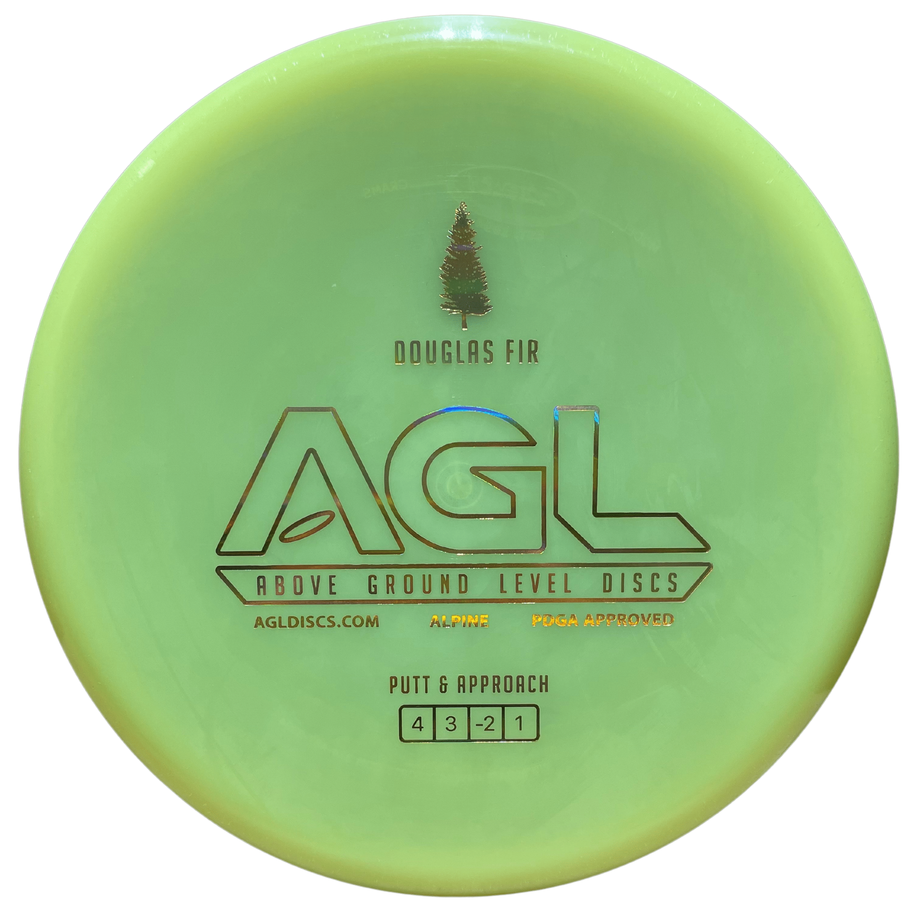 Alpine Douglas Fir Yellow-Green disc golf disc.