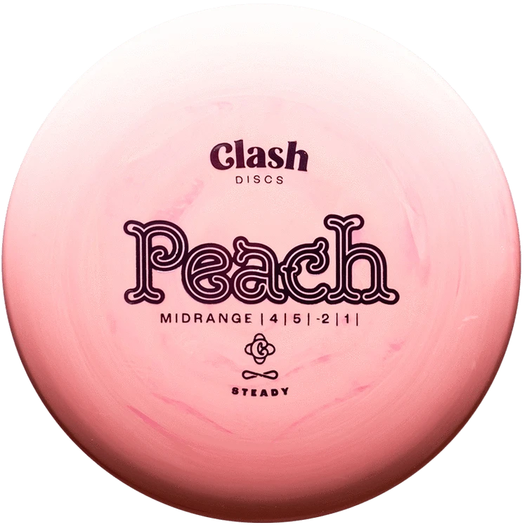 Clash Discs Peach pink swirly disc golf midrange
