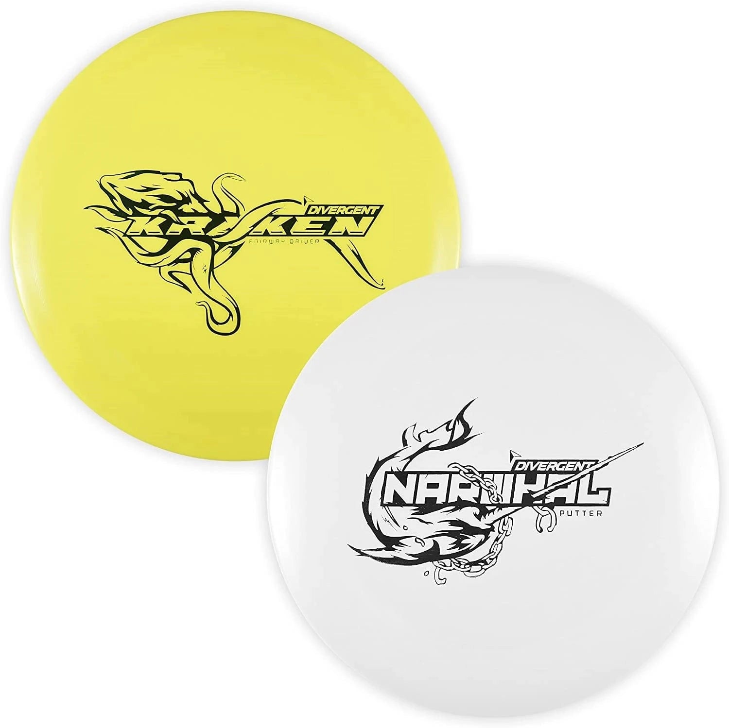 Divergent Kraken & Narwhal disc golf discs