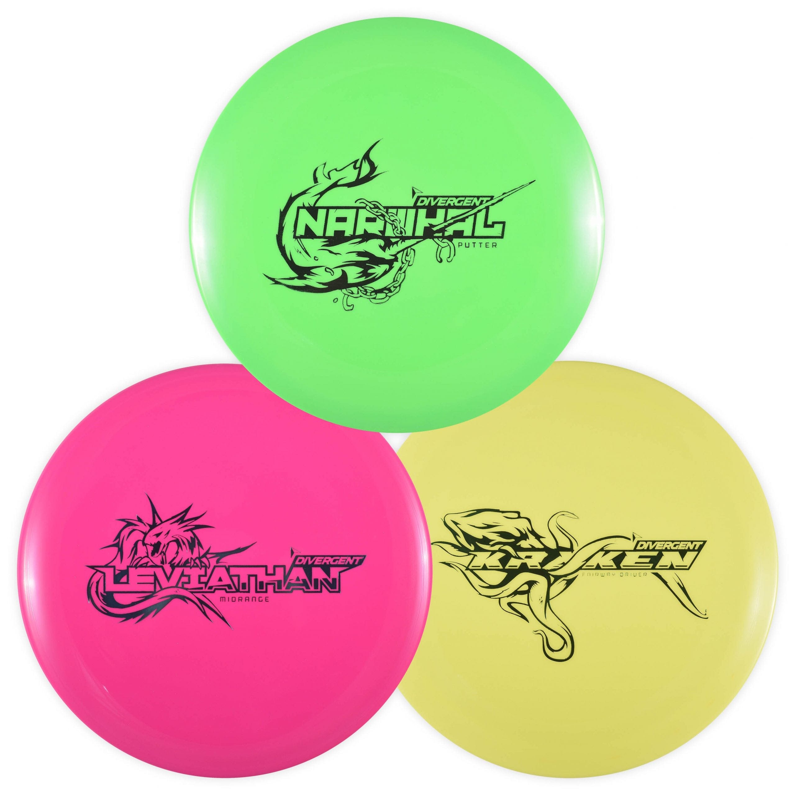 Disc Golf Discs (Narwhal, Leviathan, Kraken)