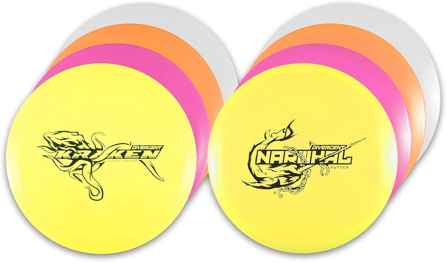 Disc golf set with Kraken & Narwhal discs
