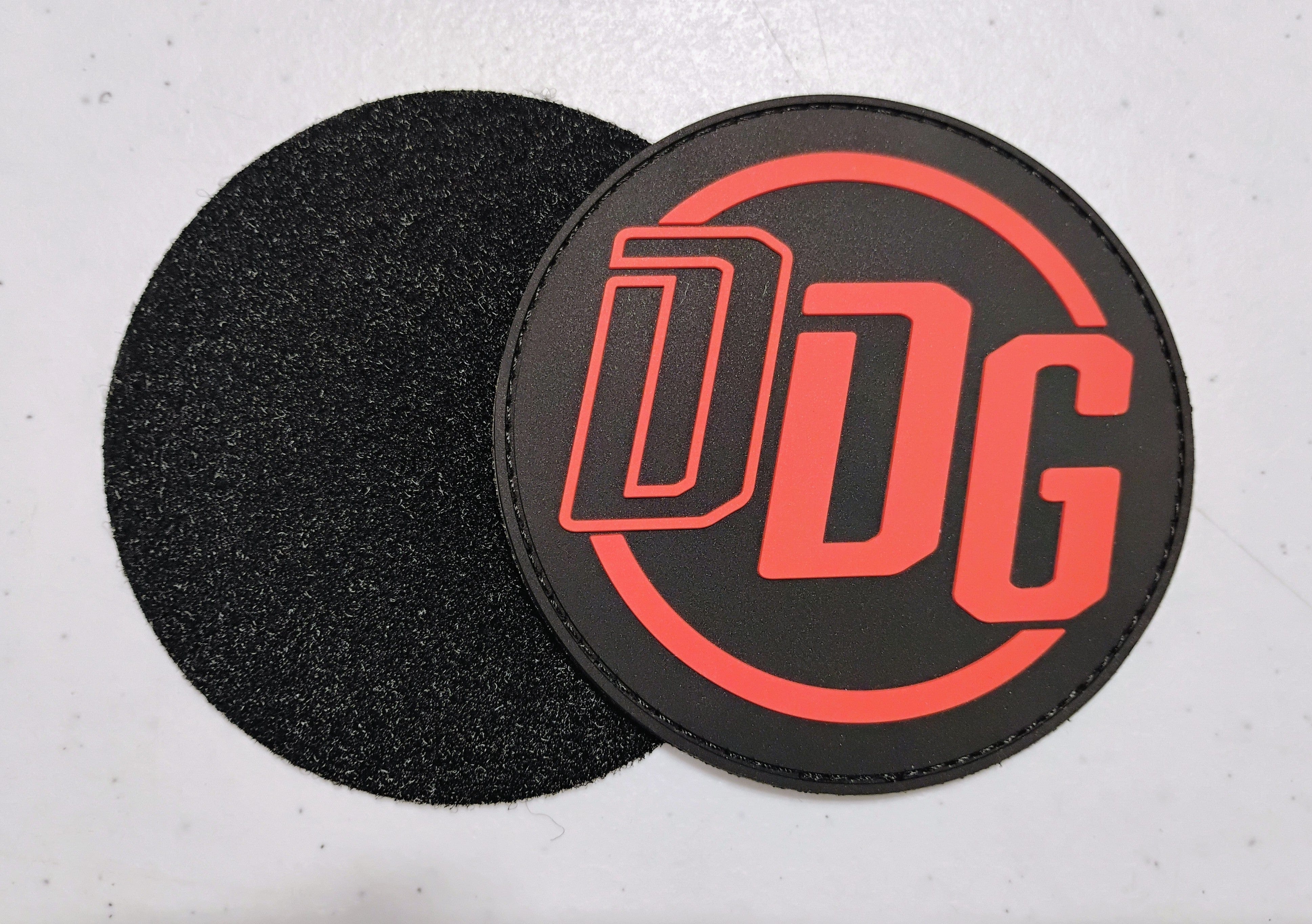 DDG patch with hook-and-loop backing, photo from April 23, 2025.