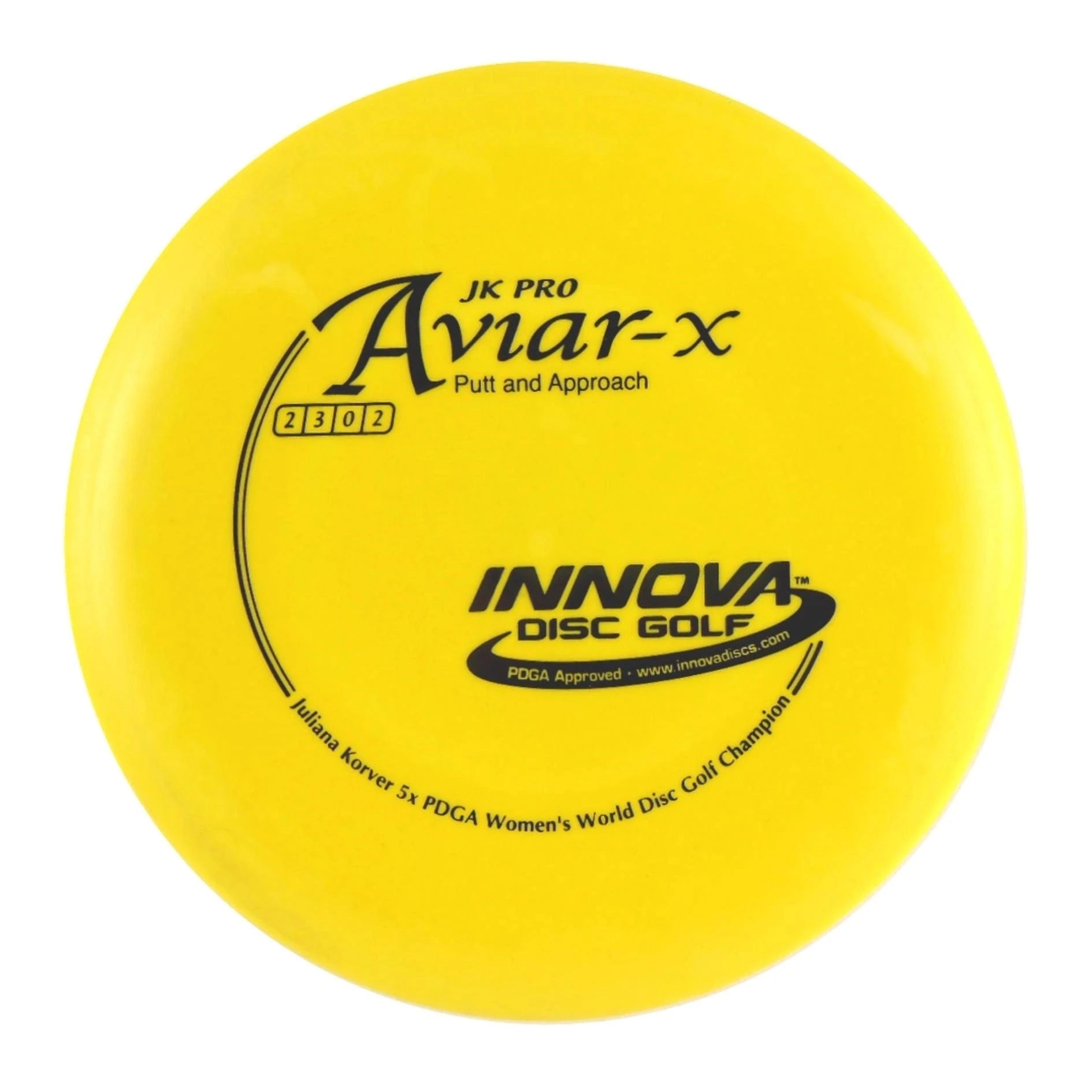 Yellow Innova JK Pro Aviar-X disc golf disc