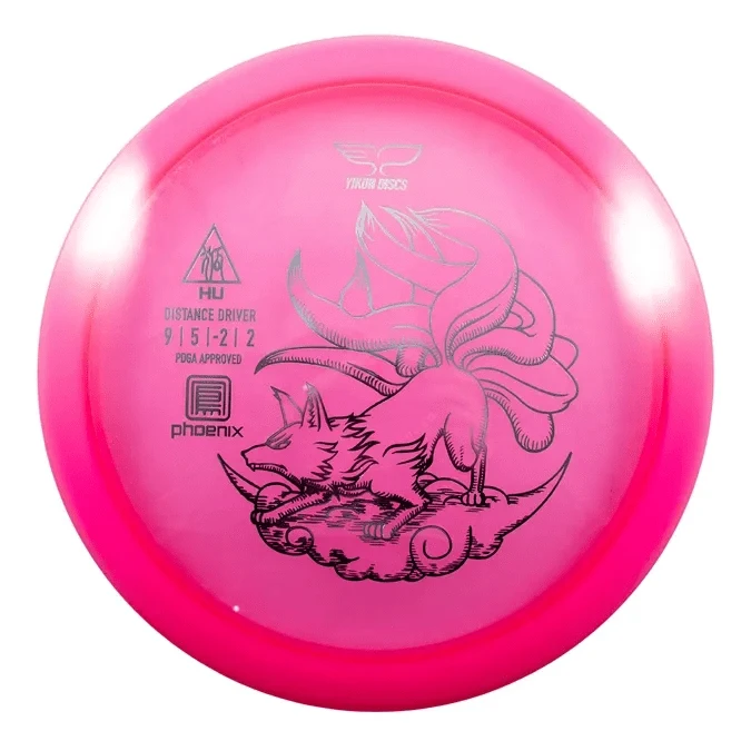 Pink disc golf disc with fox design