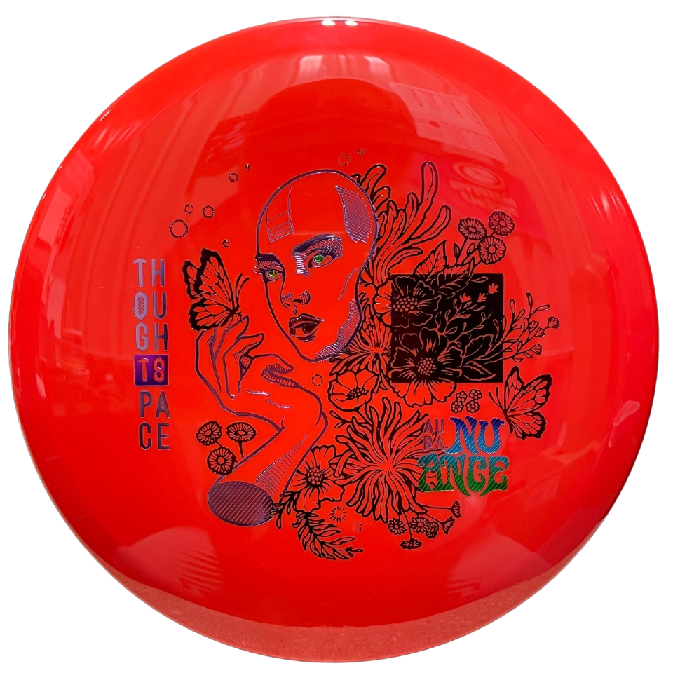 NUANCE AURA disc golf disc with woman graphic.