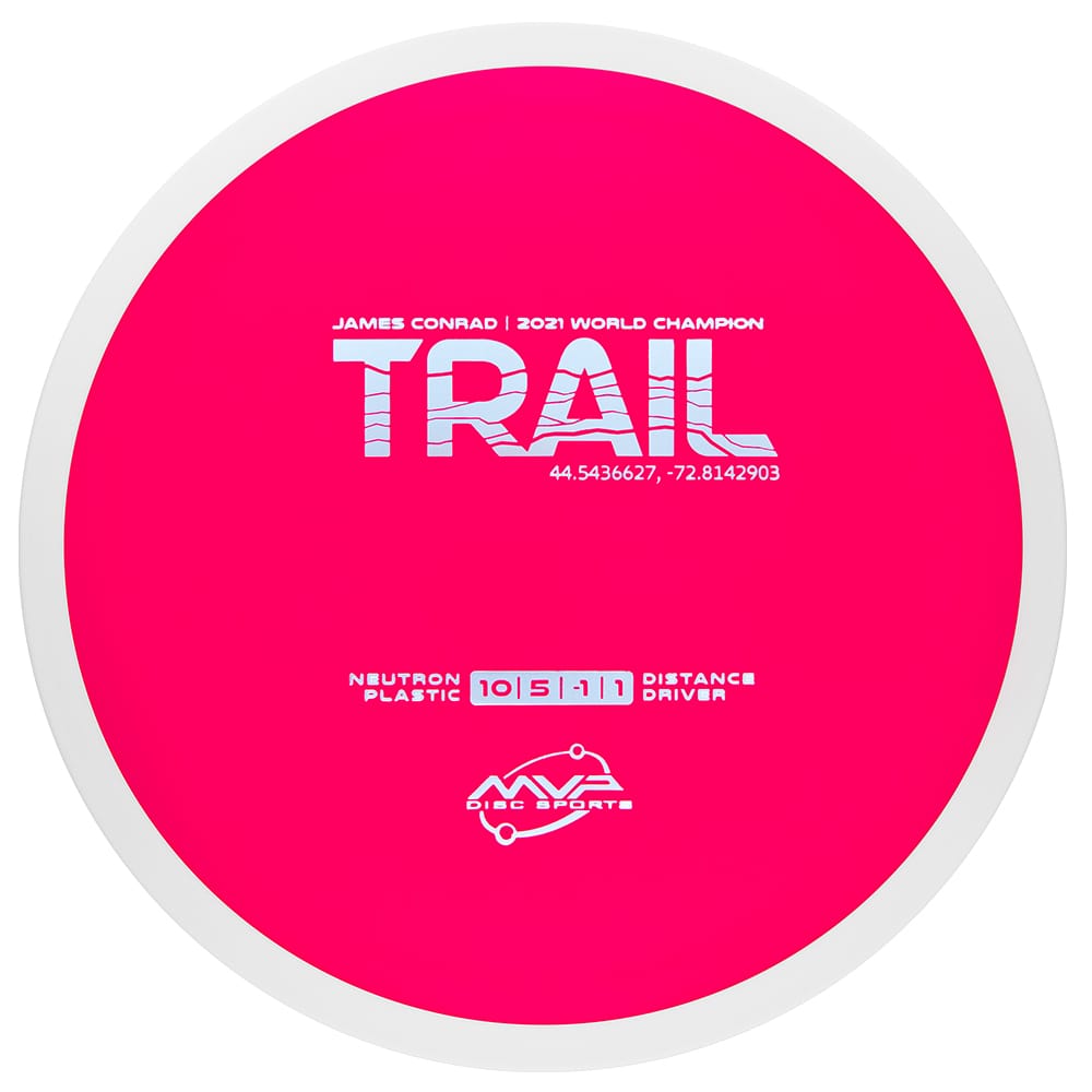 MVP Trail fairway driver disc golf disc featuring James Conrad Zenith series stamp on Neutron plastic