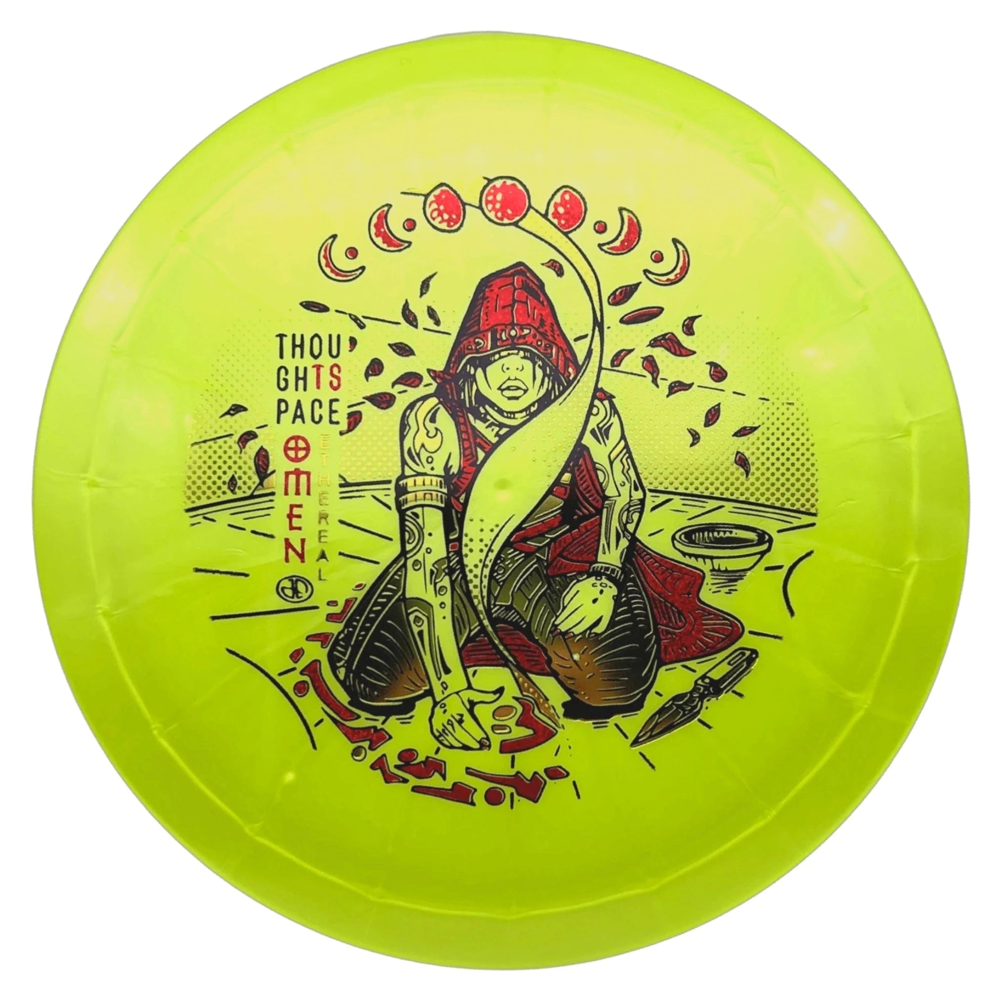 Omen Ethereal disc golf disc with hooded figure design