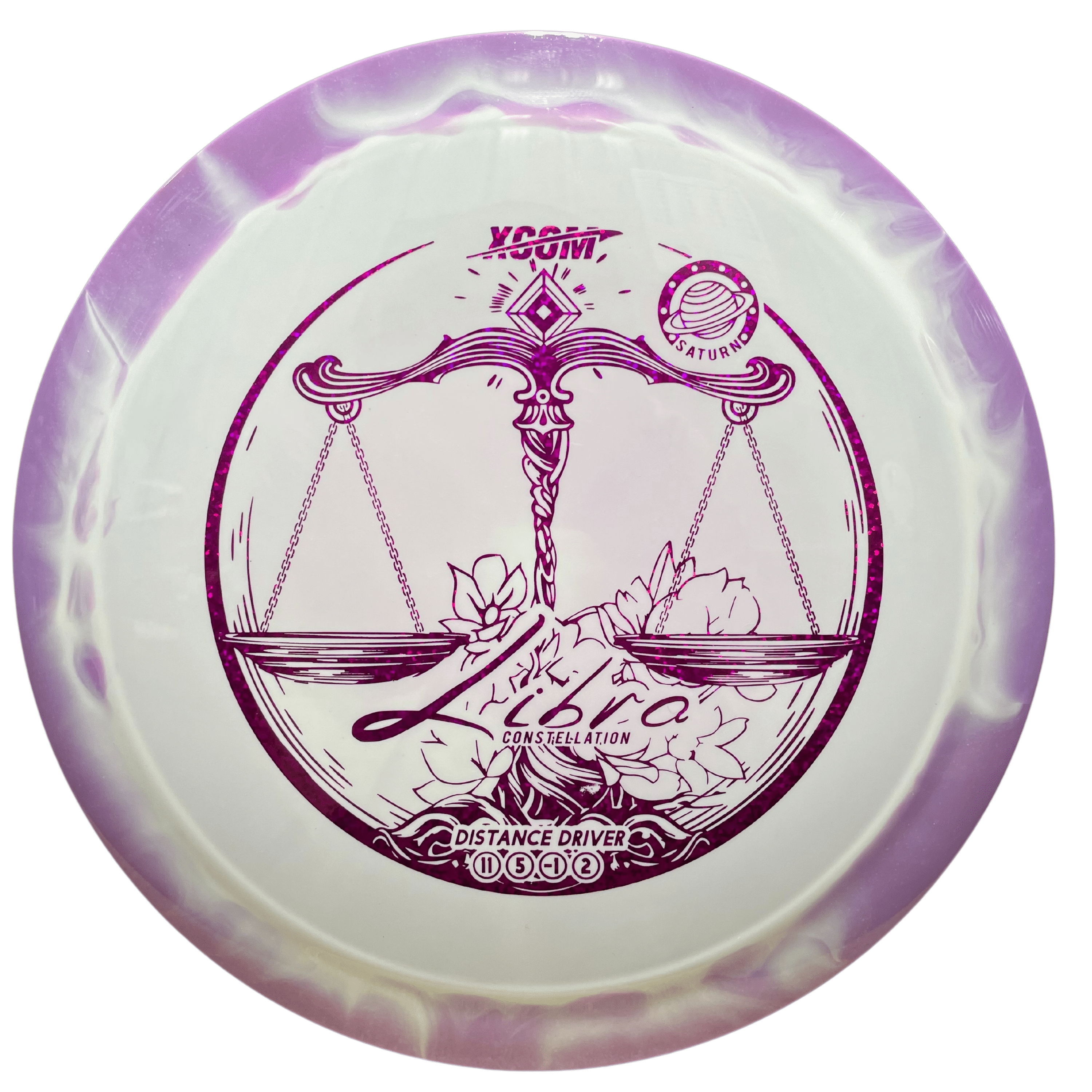 Purple Saturn Libra disc golf disc