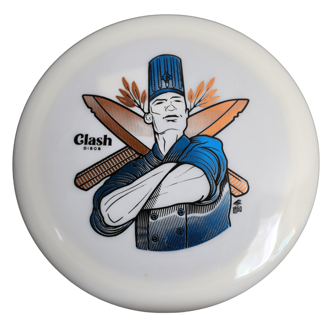 Clash Discs Vanilla high-speed distance driver for professional disc golf competition.
