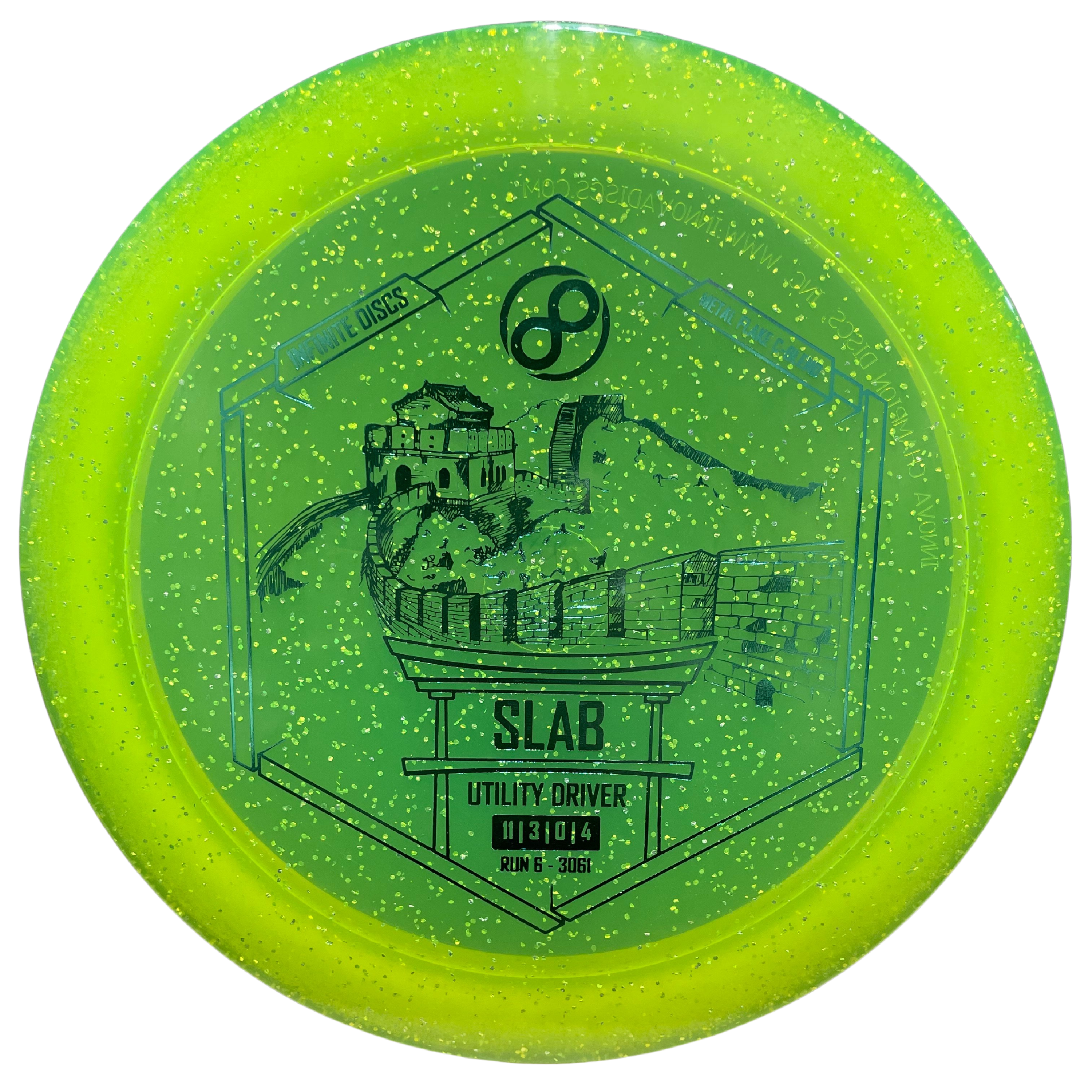 Yellow-Green SLAB Utility Driver disc golf disc