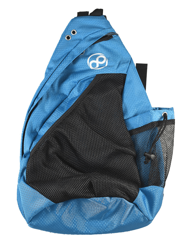Blue sling backpack