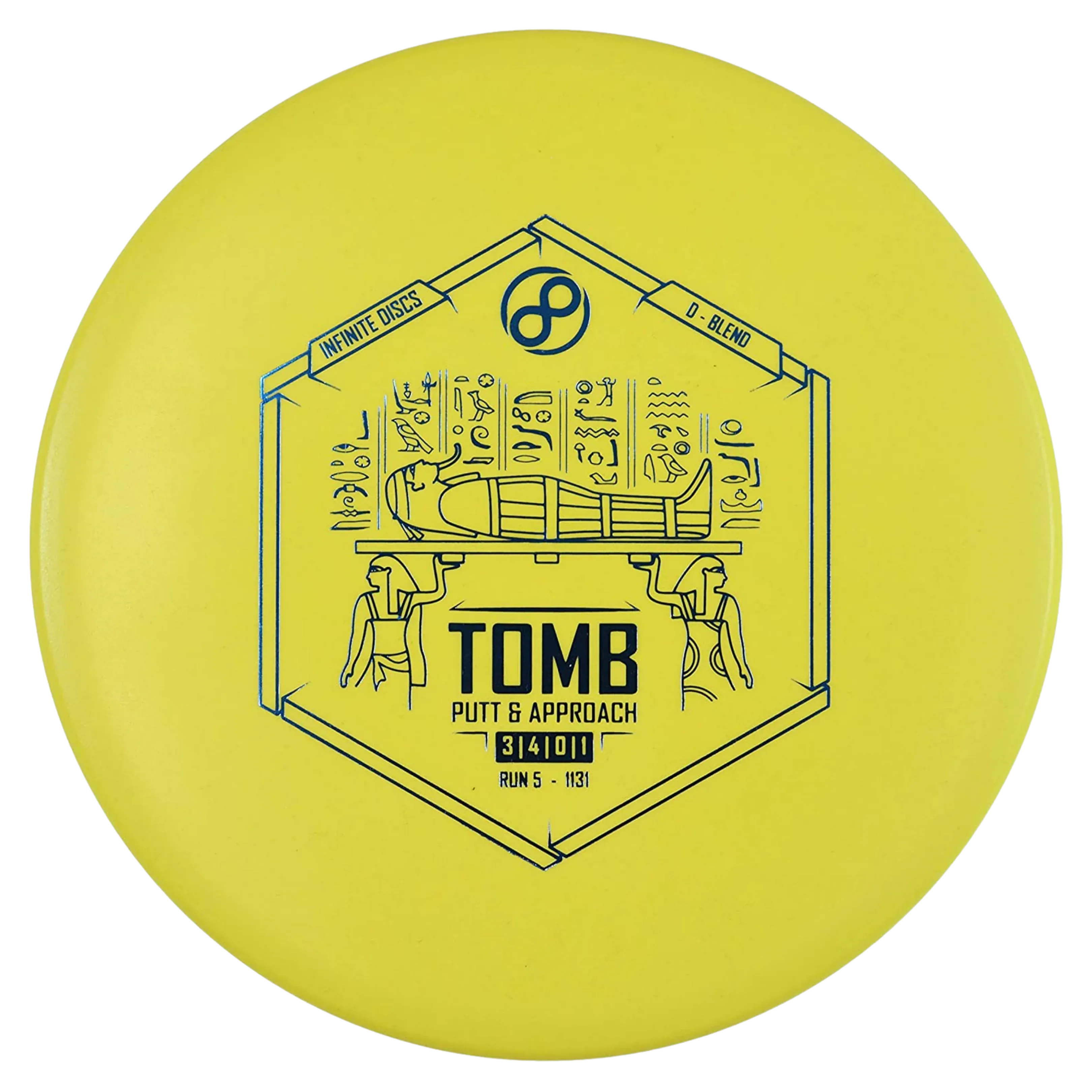 Infinite Discs Tomb Stable Putter Disc Golf in D-Blend Plastic Yellow