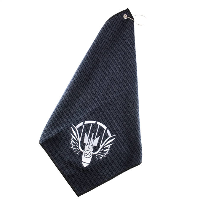 Infinitetowel Black Golf Towel with Logo