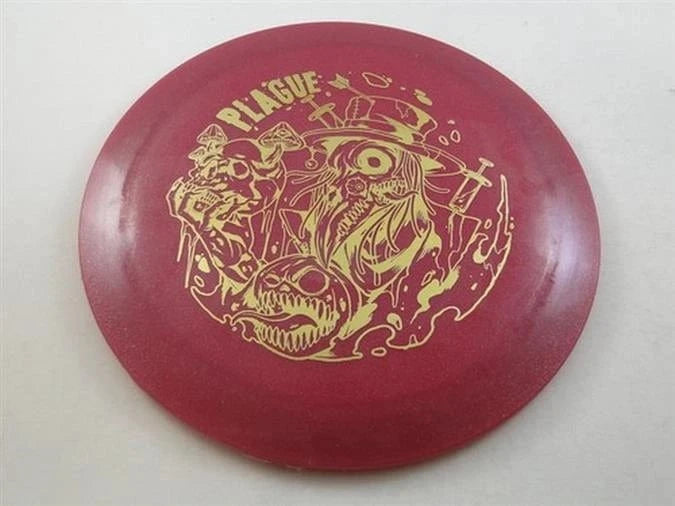 Disc golf disc with Plague artwork