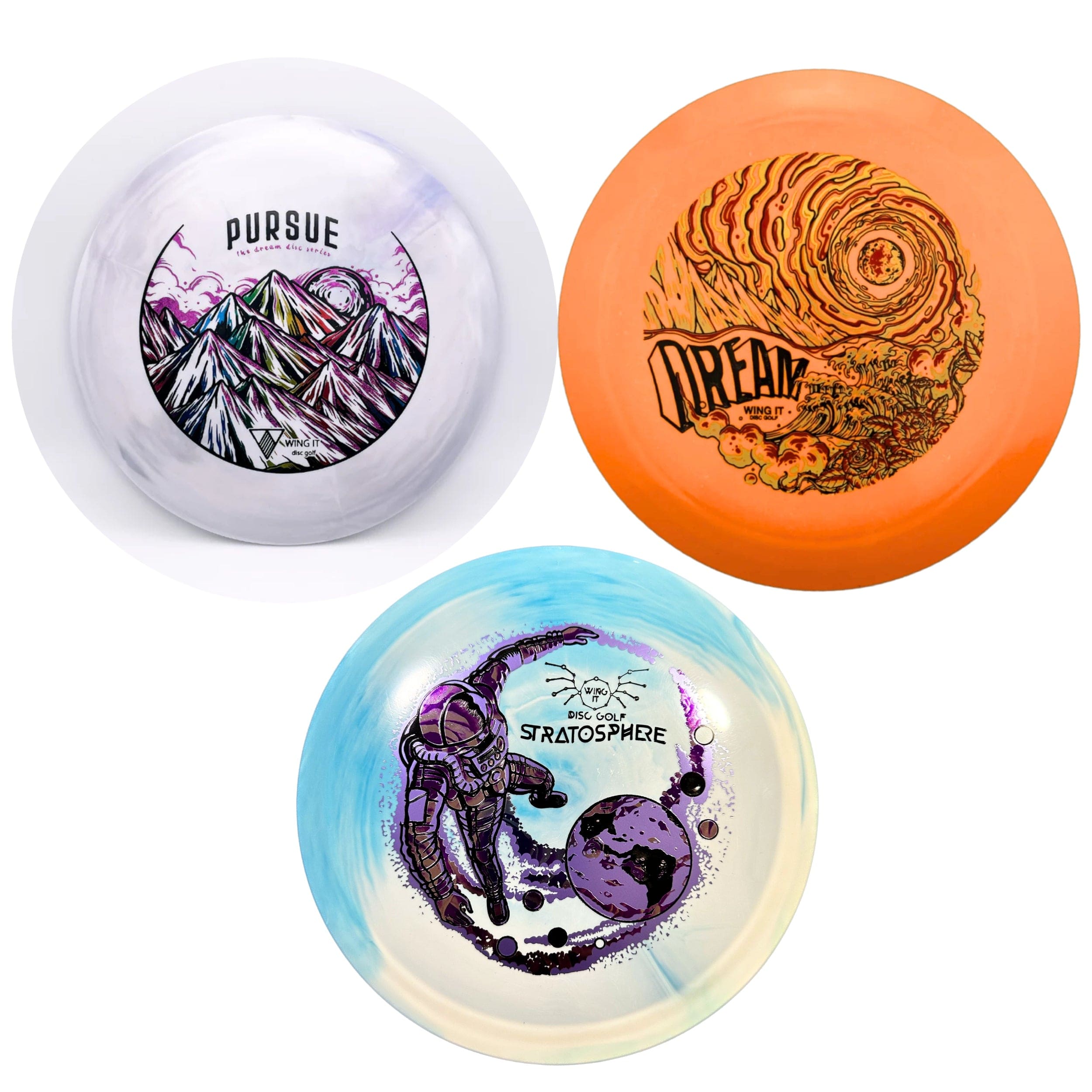 Pursue, Dream, Stratosphere designs