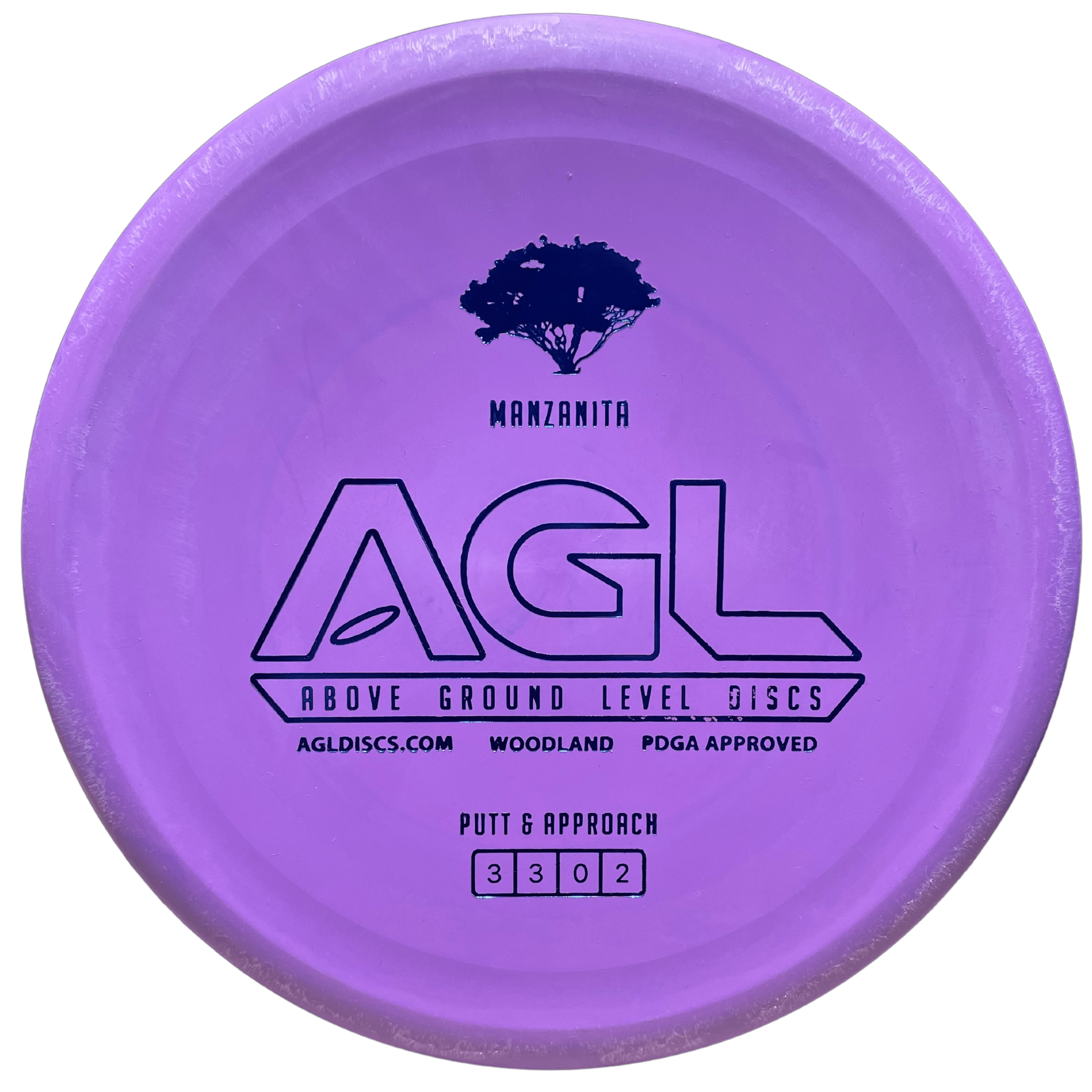 Purple Woodland Manzanita AGL disc golf putter