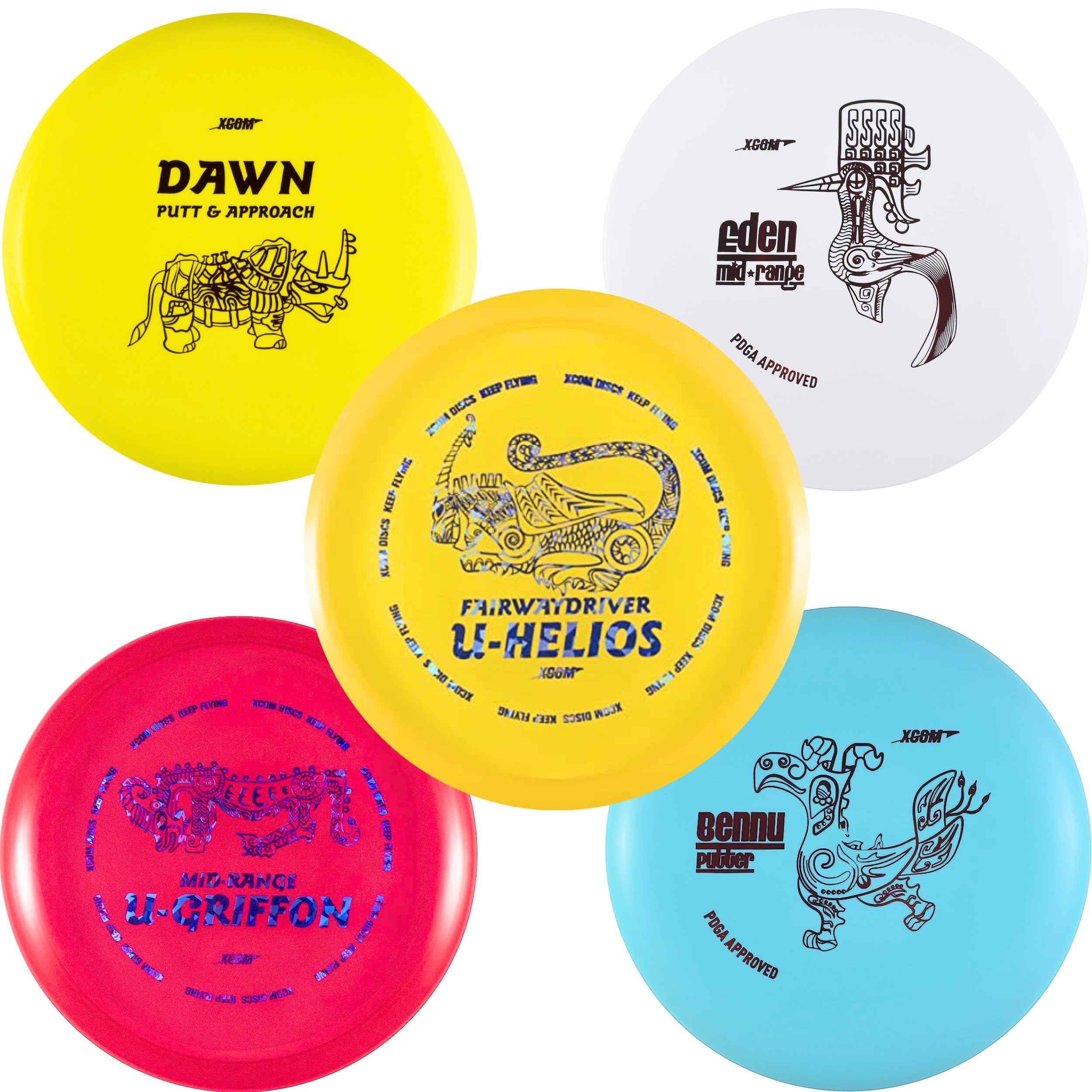 Xcom Disc Golf 5-disc Set In Basic & Durable Plastic – Discount Disc Golf