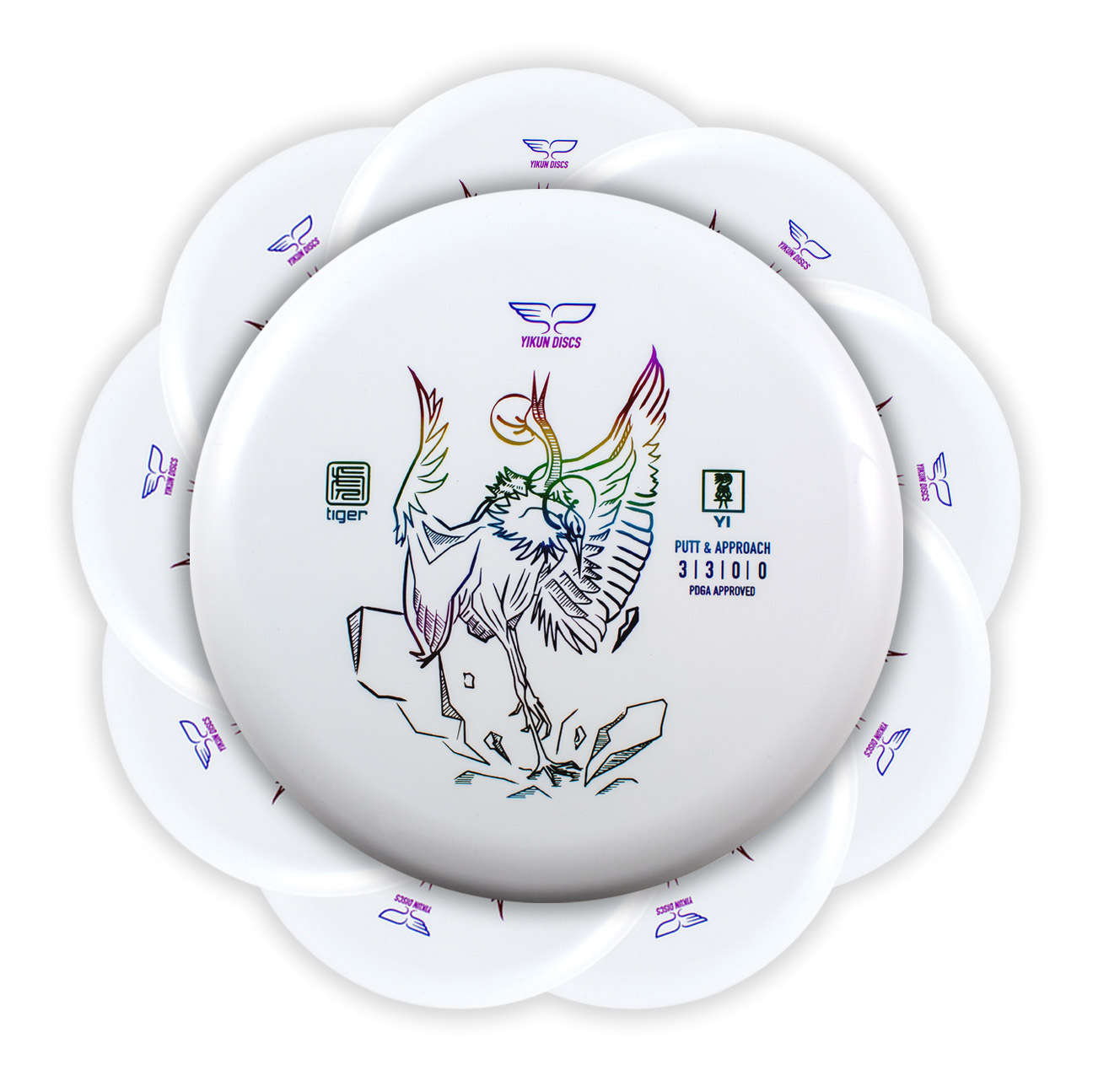 White disc golf discs - YI PACK WHT