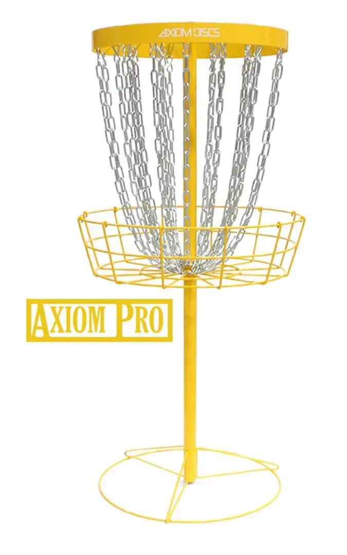 Yellow Axiom Pro Disc Golf Basket