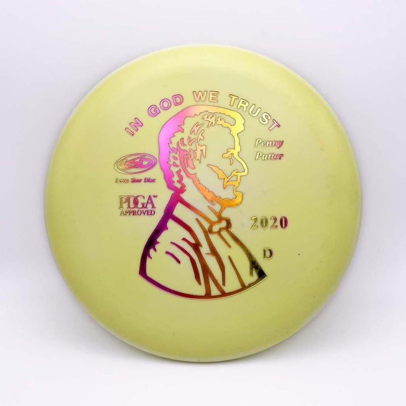 Bravo Penny Putter disc golf disc with Lincoln design