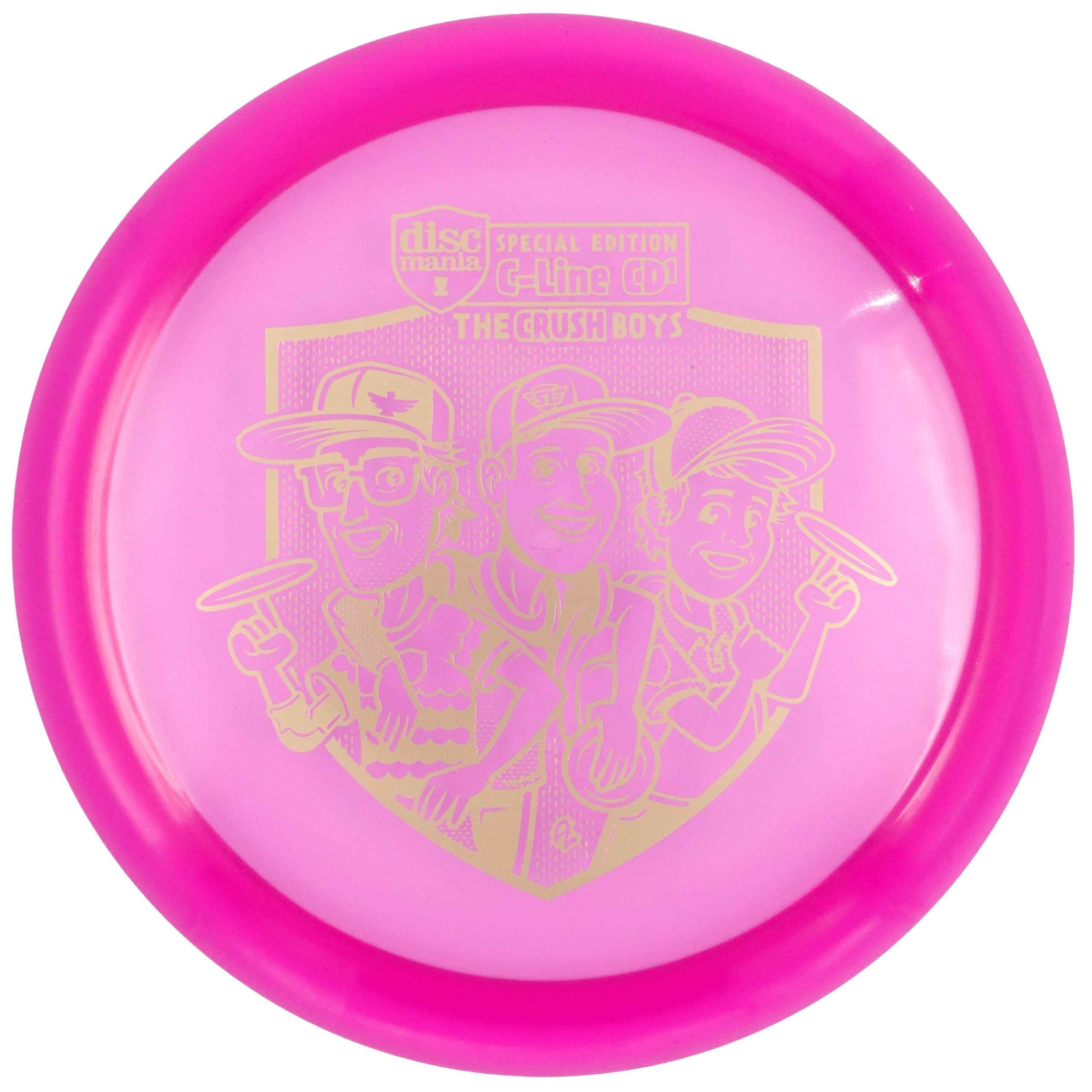 Purple C-Line CD1 Disc Golf Disc with The Crush Boys graphic