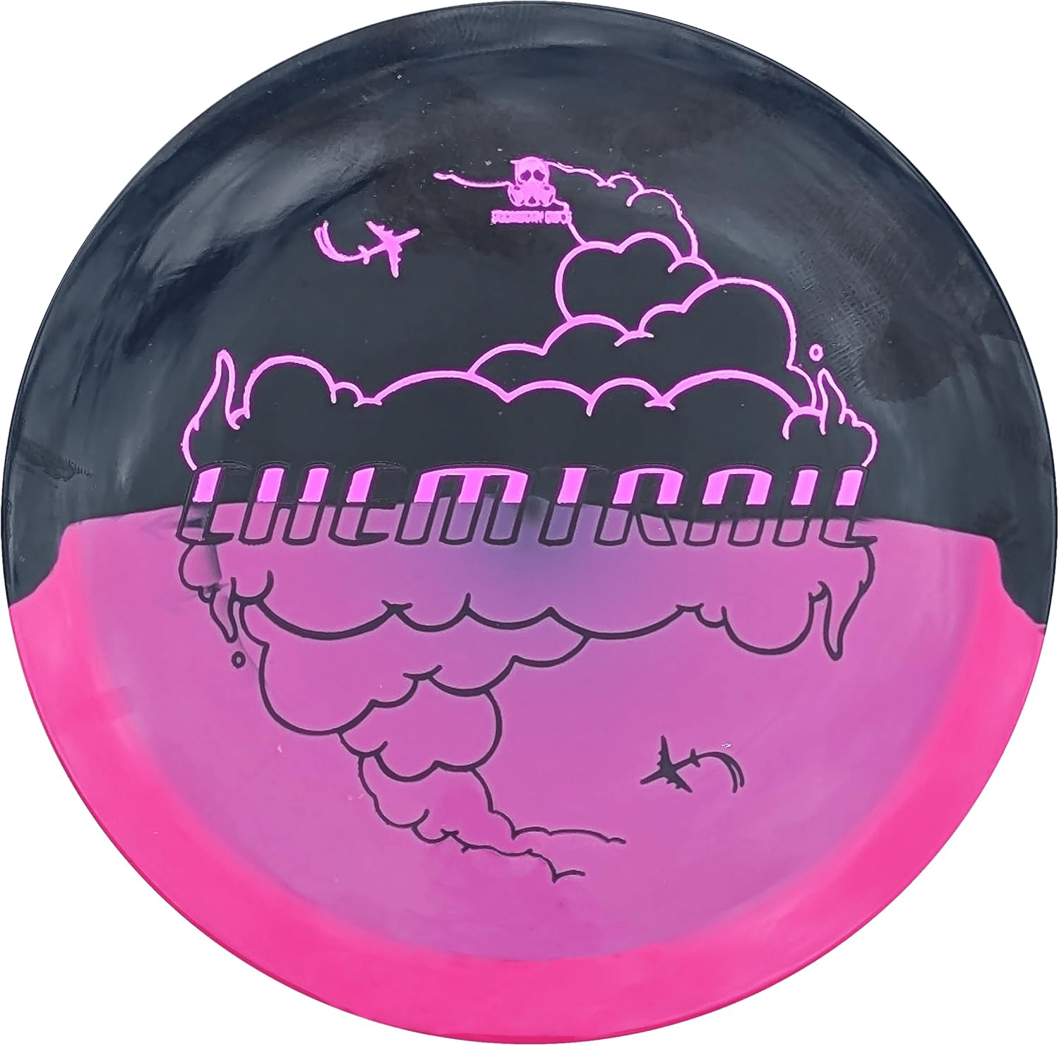 Chemtrail black & pink disc golf disc