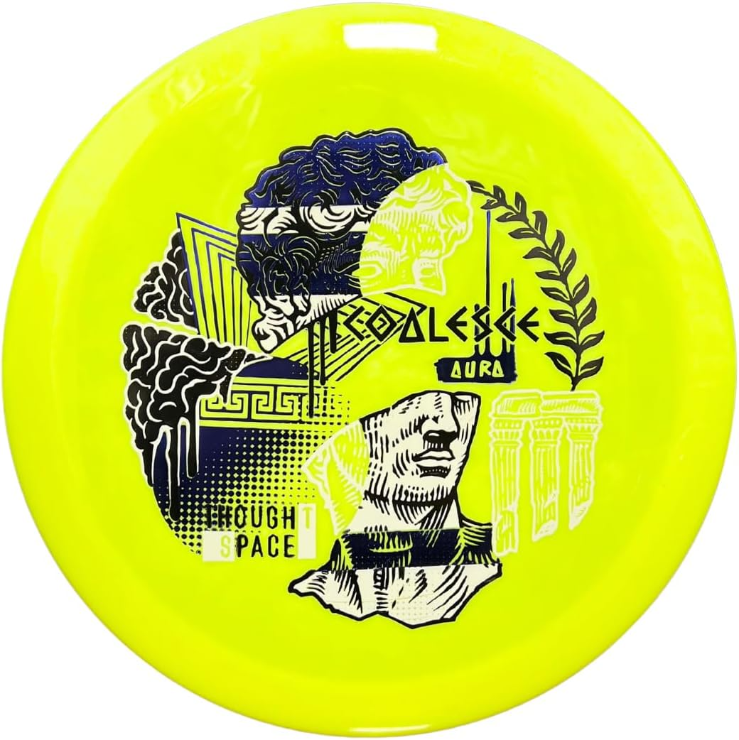 Coalesce Aura disc golf disc with Greek art design
