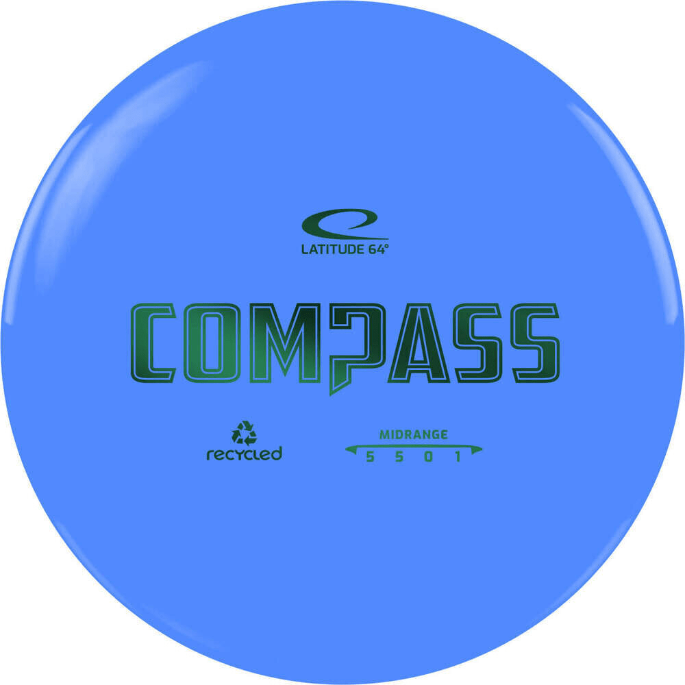 Blue recycled Latitude 64 Compass disc golf disc