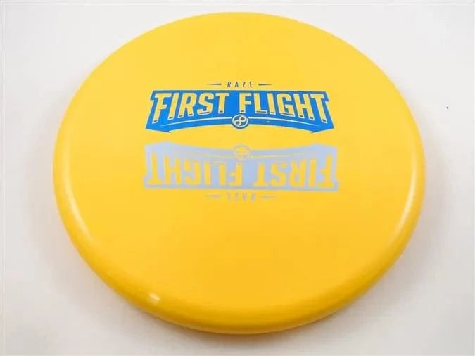 Yellow First Flight Raze disc golf disc