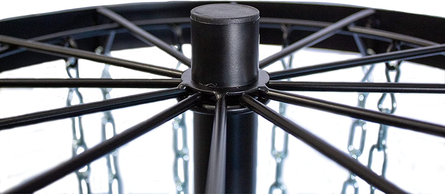 Divergent Discs practice basket close-up showing chains and pole.