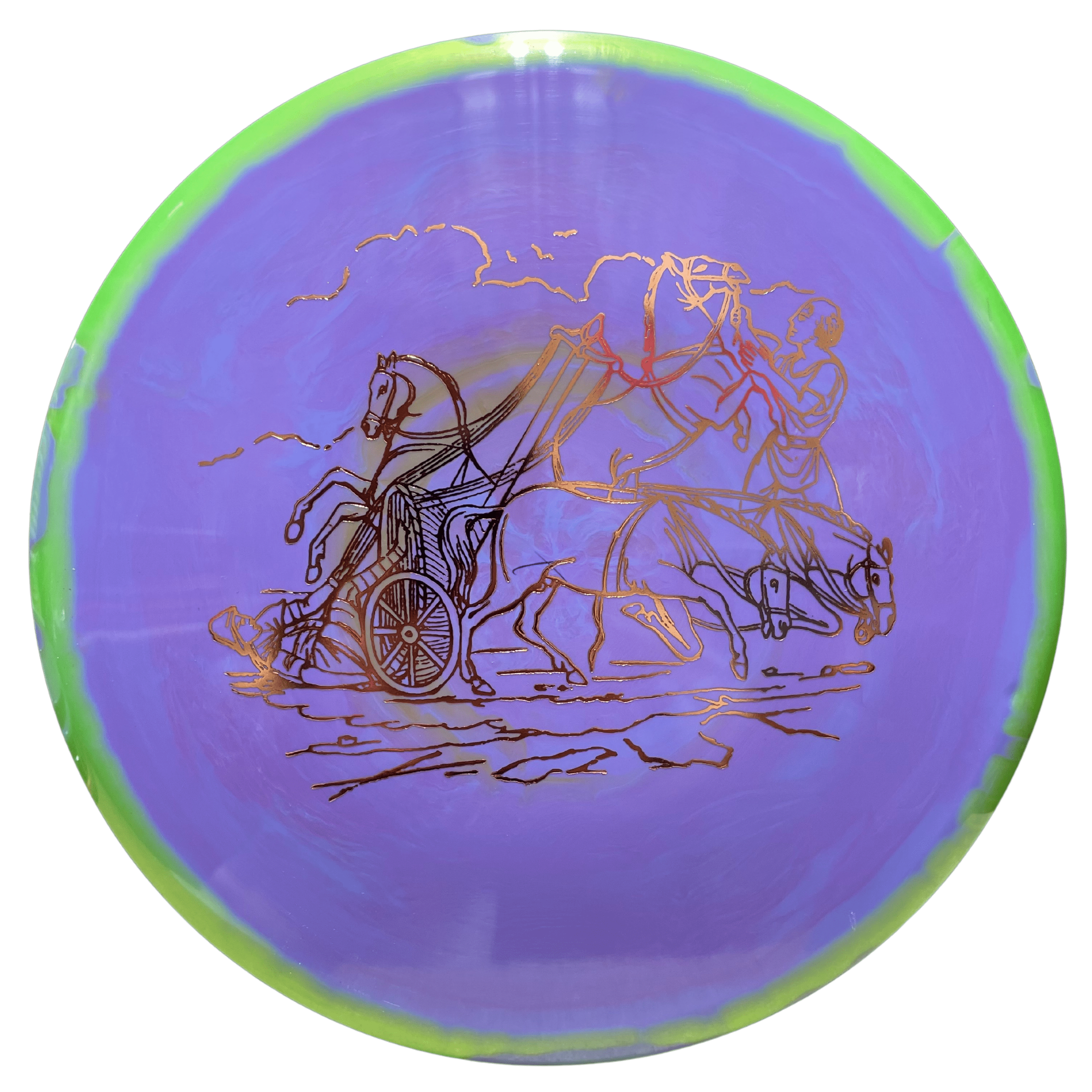 Dynasty Halo S-Blend disc golf disc with chariot design