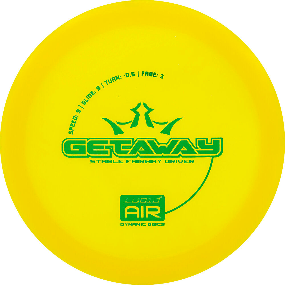 Yellow Lucid Air Getaway disc golf disc