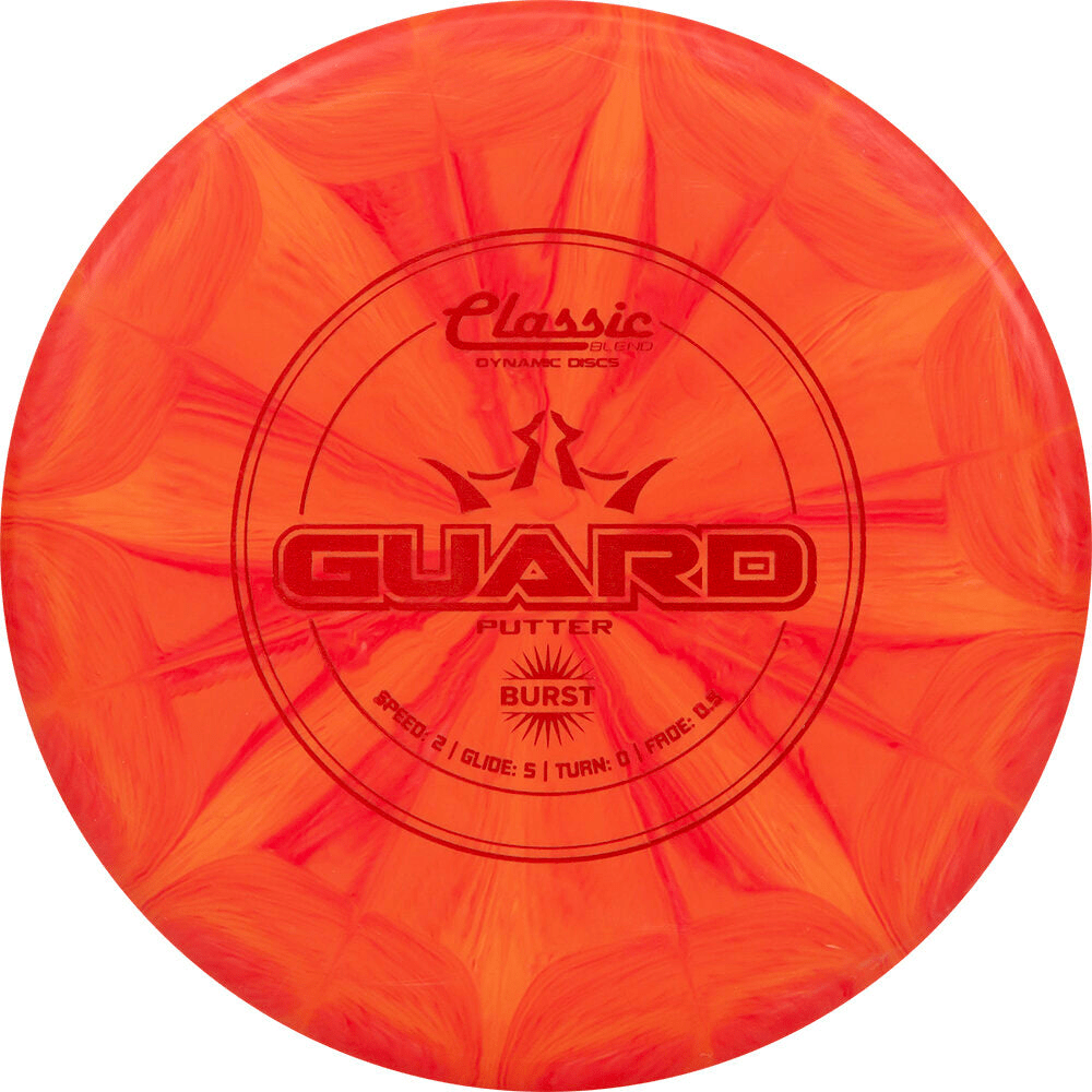 Orange Dynamic Discs Guard Classic Burst Blend Disc Golf Putter