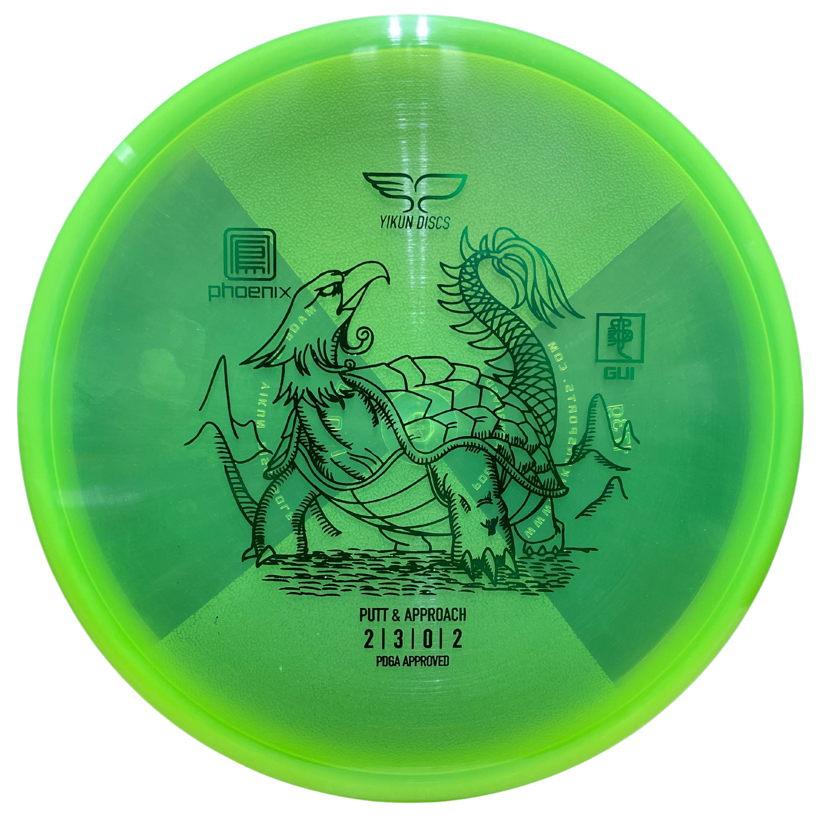 Yikun Discs Phoenix Green Disc Golf Disc