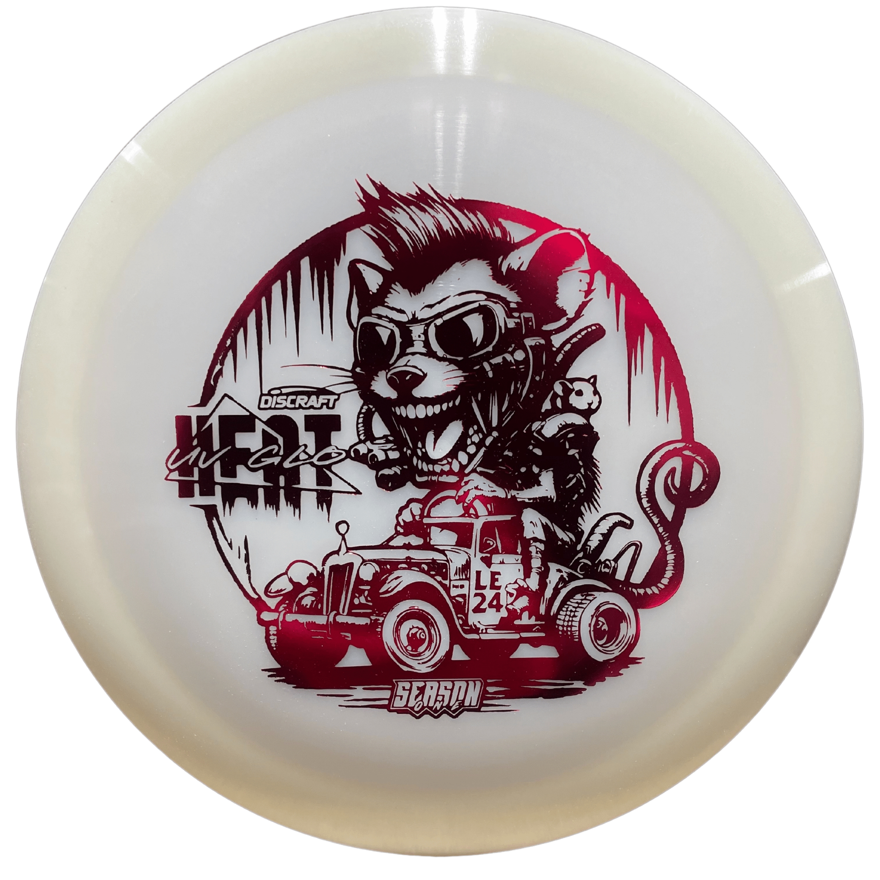 Discraft Heat UV Z Glo disc golf disc with cartoon graphic